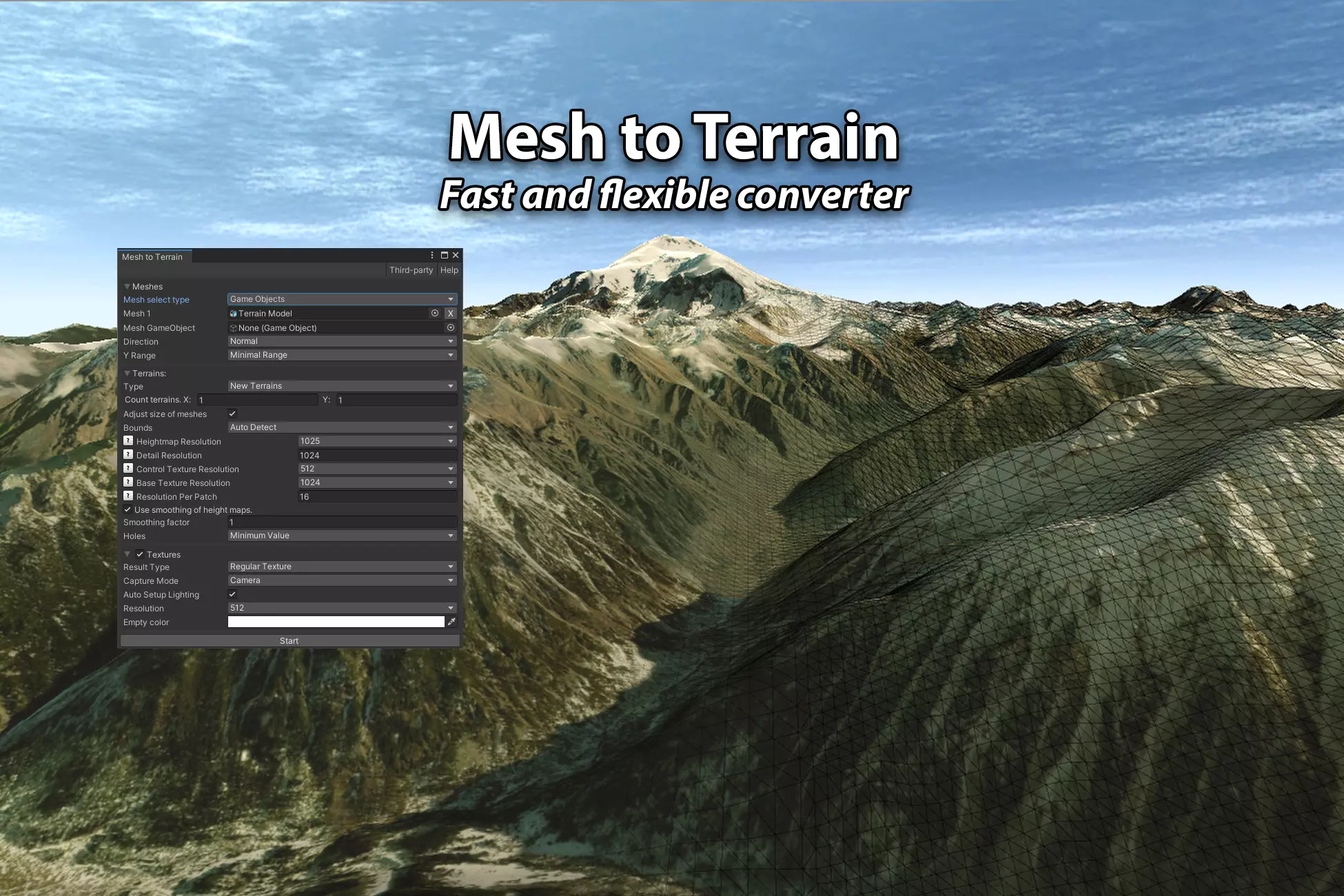 Unity Mesh to Terrain 2.5.3 模型网格转换成地形